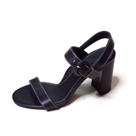 🆕MARION PARKE Lang Block Heel Leather Sandals Shoes 6 Black - Picture 9 of 14